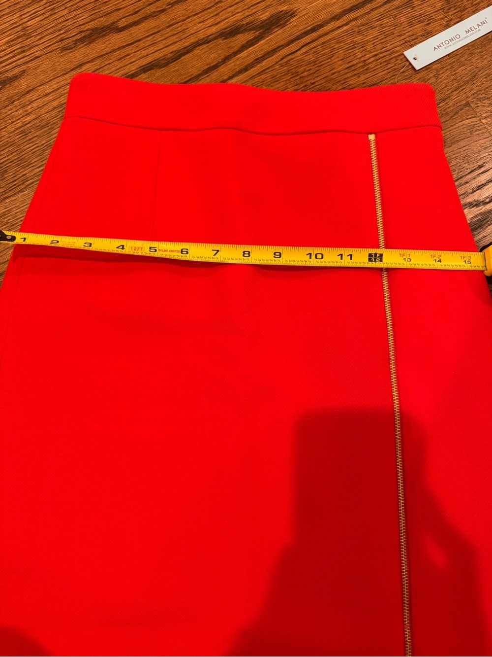 NWT Antonio Melani Red Zip-Accent Pencil Skirt - Picture 7 of 7